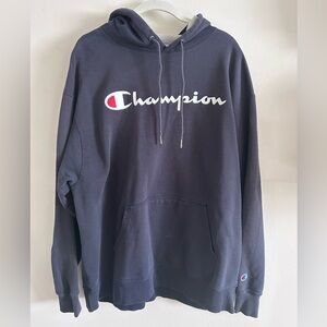 Vintage blue champion hoodie, size XL